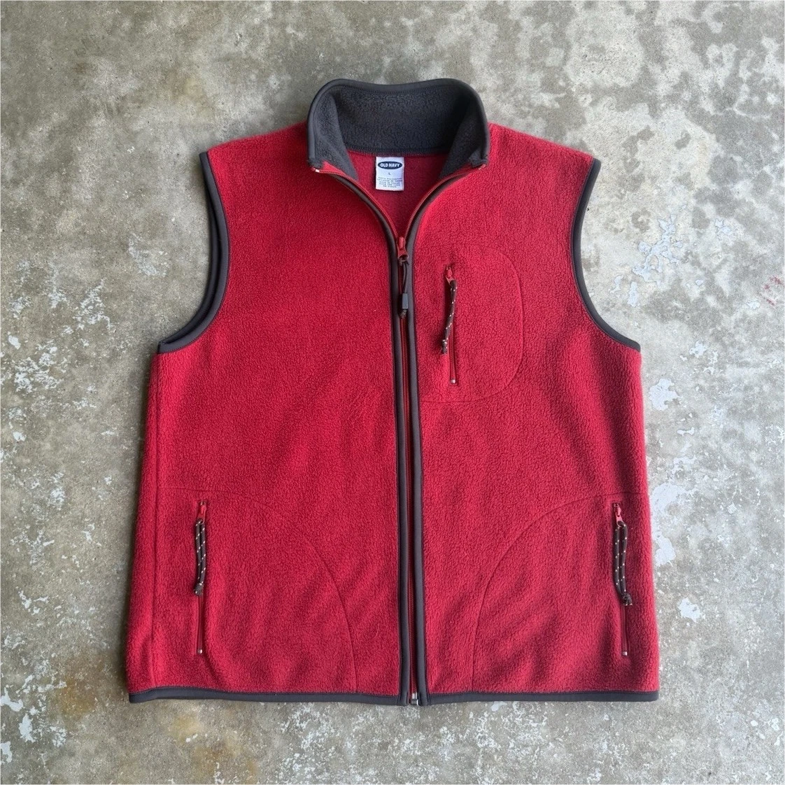 Vintage 2000s Y2K Old Navy Gorpcore Hiker Granola Style Fleece Vest Large