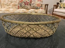 Quite Heavy Intricate Weave Brass Wire Basket Expert Craftsmanship INDIA