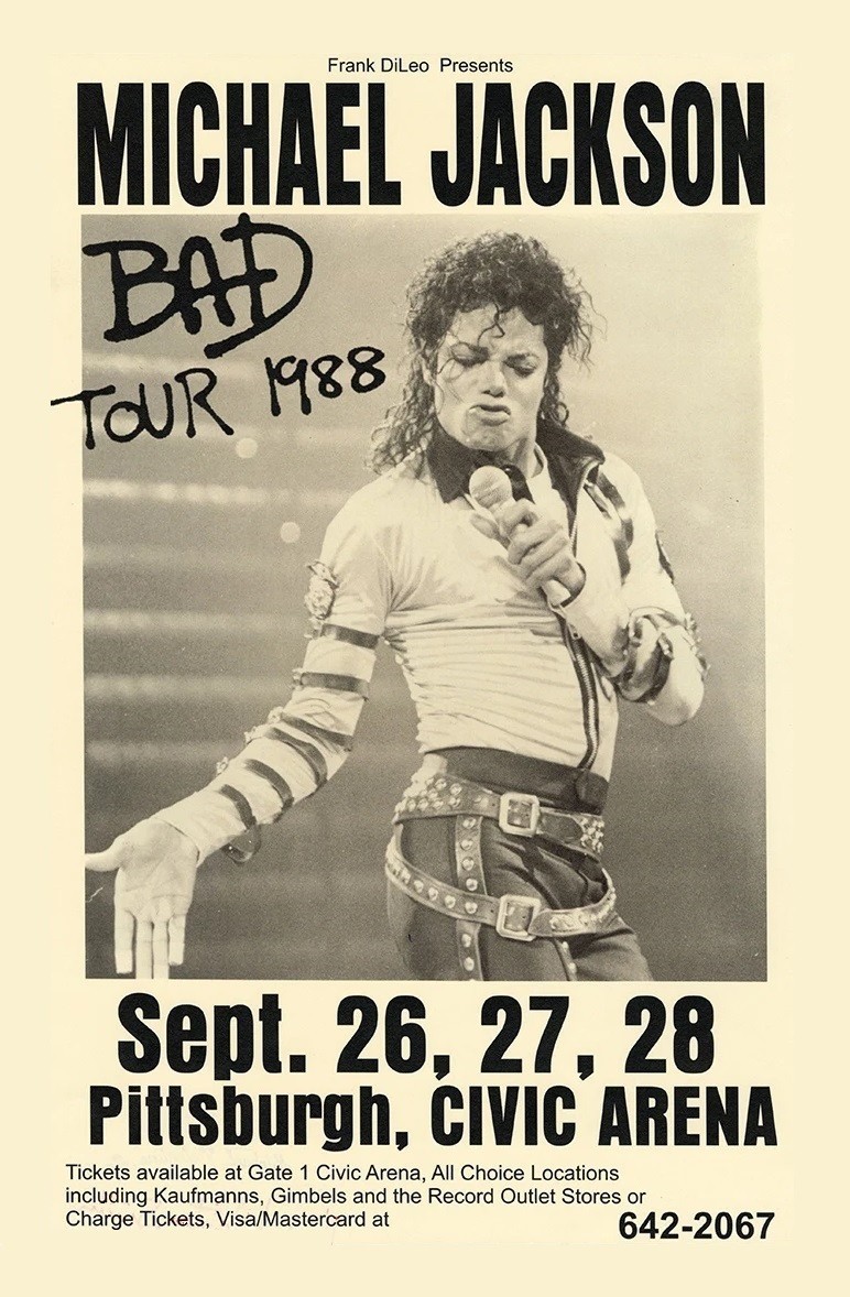 Michael Jackson 1988 Bad Tour PA Vintage Style Reprint POSTER FREE