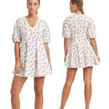 Universal Thread Floral Print V Neck Short Sleeve Tiered Mini Dress Size XS NWT