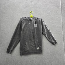 PINK Victoria's Secret Women Hoodie M Gray Fleece Lettering Activewear Logo