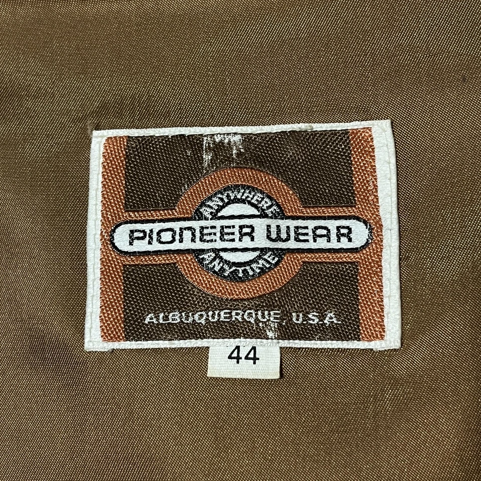 Vintage Pioneer Wear Leather Suede Vest Mens 44 Brown Western Cowboy 70s - Image 2 of 4