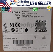 New Sealed Allen-Bradley 25A-D2P3N104 AC Drive Ser B PowerFlex 523 0.75kW 1HP