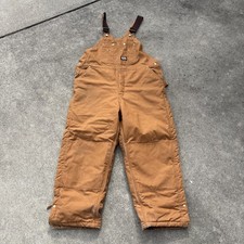 Big Smith Insulated Duck Canvas Quilt Lined Bib Overalls XL Tan Waist 42-44
