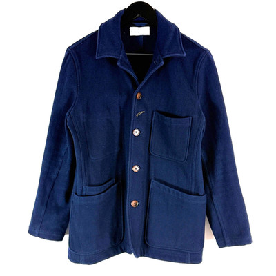 Universal Works Herren Bäcker Jacke Medium Marine Wollmischung Hausarbeit Arbeitskleidung Mantel