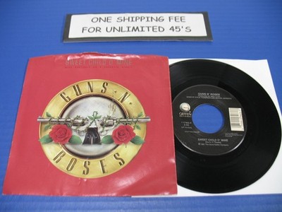Guns N Roses - Sweet Child O' Mine /It's So Easy -80s Rock 45 w/Picture Sleeve