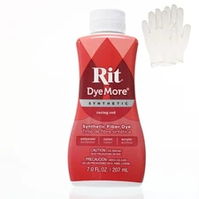 Rit DyeMore Synthetic Liquid Dye Red 7 Oz for Polyester Nylon Acetate Fabric Clo