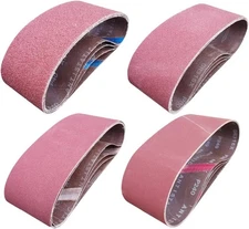 16 PCS 4 inch x 24 Abrasive Sanding Belts - 4 Each of 40 80 4 x 24 