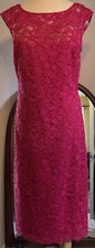 Calvin Klein Hot Pink Lace Floral Patterned Dress Women's 8