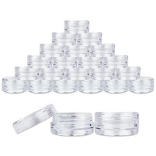 50 Pieces Clear Plastic Cosmetic Sample Container 3 Grams Jars Pot Small Empty
