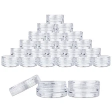 50 Pieces Clear Plastic Cosmetic Sample Container 3 Grams Jars Pot Small Empty