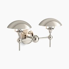 Kohler K-27945-SC02-SNL Vorleigh 2-Light Adjustable Dome Sconce Polished Nickel