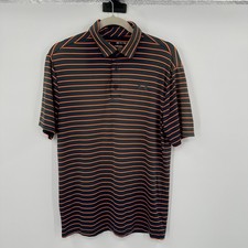 Under Armour Playoff Polo Shirt Men's Small S Dark Grey Orange Stripe Golf