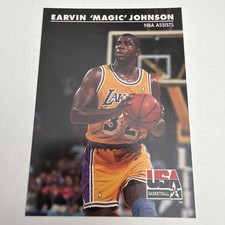1992 SkyBox #34 Magic Johnson Team USA Basketball - LA Lakers Hall of Fame 