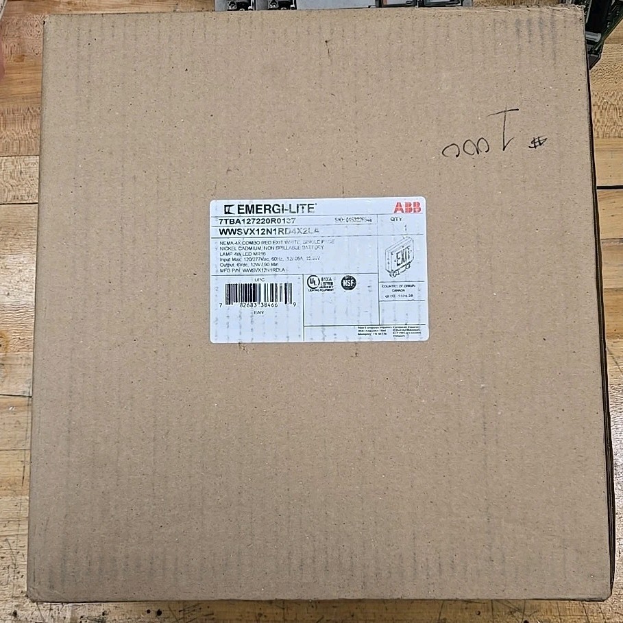 Emergency Exit Light Abb 7TBA127220R0137 WWSVX12N1RD4X2LA 120/277v-ac (IP69K)