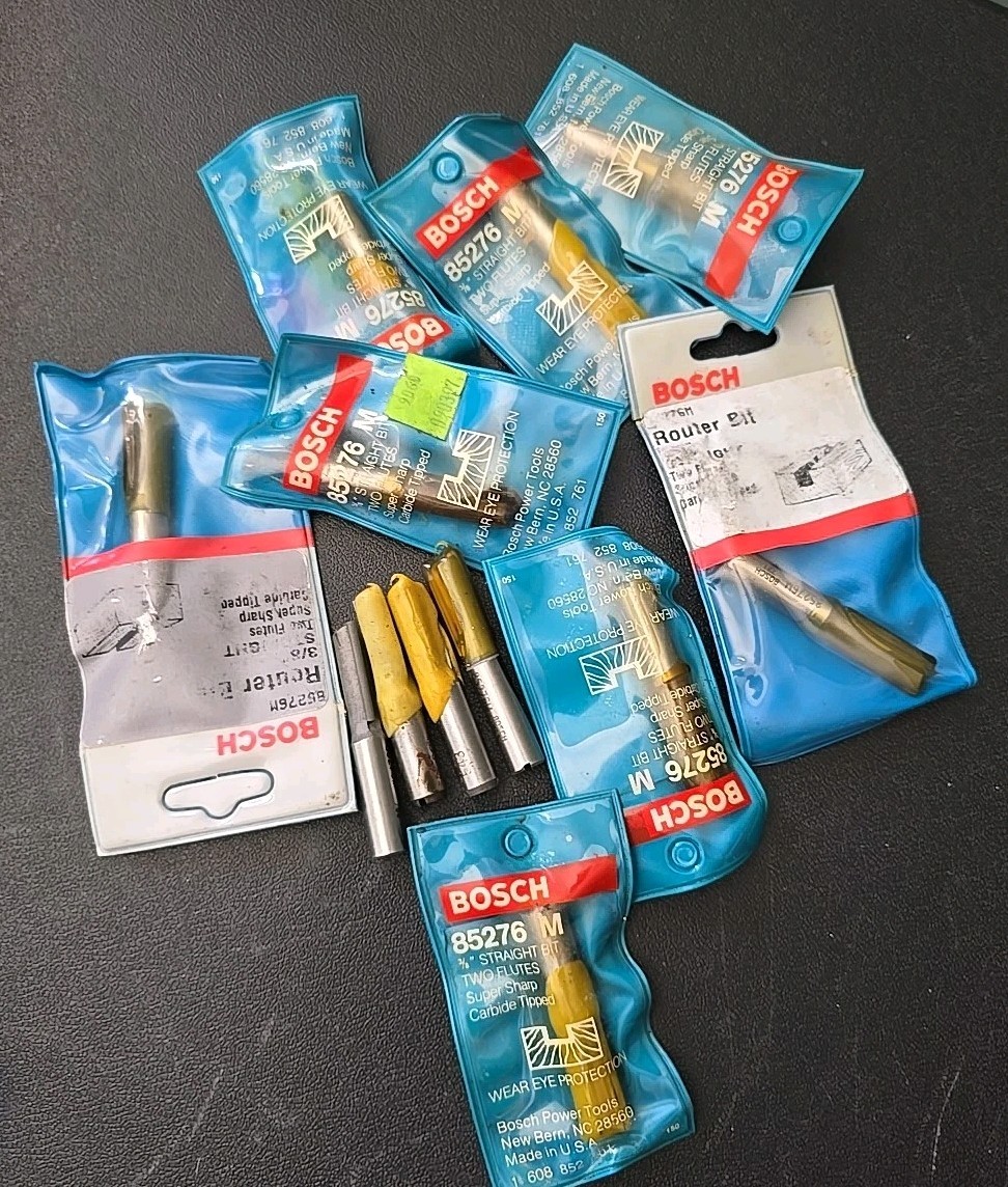 Bosch 3/8-in x 1-in Straight Bit "New" Carbide Tipped, 2-Flute ""12 Pieces""