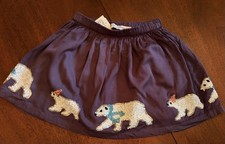 NWT Mini Boden Skirt 4/5 Navy Blue w/ Sequined Polar Bears Lined