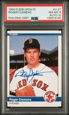 1984 FLEER UPDATE #U-27 ROGER CLEMENS ROOKIE RC PSA 8 AUTO 10