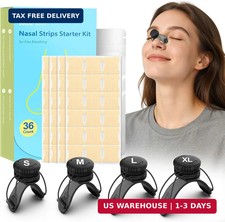 Adjustable Nasal Strips for Snoring Breathing Kit, 4 Sizes, 36 Count Dual-Cu