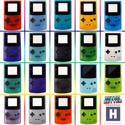 HISPEEDIDO GBC Gehäuse für Q10 AMOLED IPS Display Set Drop In Gameboy Color