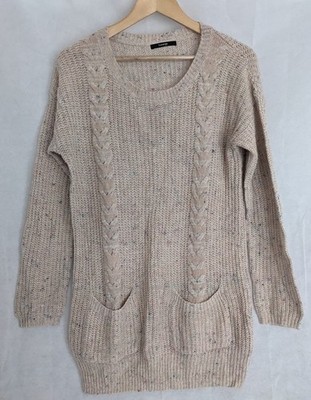 George Pullover Zopfmuster mehrere Punkte beige Damengröße 10 Taschen warm