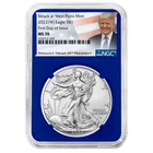 2022 (W) $1 American Silver Eagle NGC MS70 FDI Trump Label Blue Core