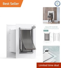 Weatherproof Double Flap Pet Door with Telescoping Tunnel for Small Dogs  Cats