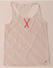 CALVIN KLEIN canotta donna grafica UK 10 piccola cotone bianco AQ06