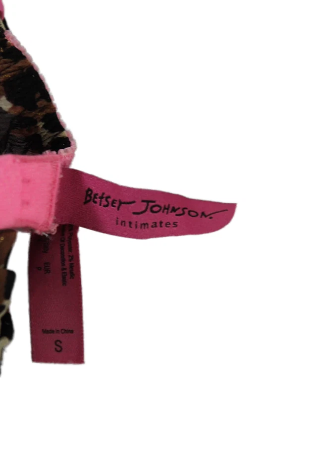 Blusa para dormir Betsey Johnson para mujer con estampado de animales gancho y lazo cuello en V marrón talla S Foto 4 de 4