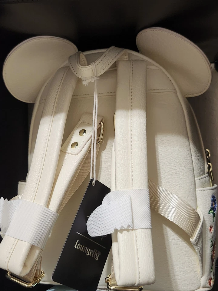 Mini Mochila Loungefly Disney Minnie Mouse Naranja Orejas Florales Nueva con Etiquetas Foto 4 de 4