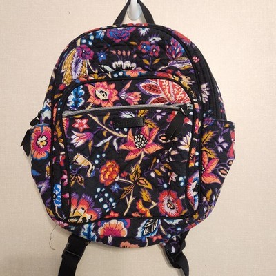 Vera Bradley Small Purse Style Backpack in Foxwood Pattern Cotton Adjustable