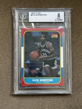 1986-87 Fleer Basketball Alvin Robertson Rookie Card #92 BGS 8