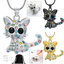 Little Cat Urn Pendant Cremation Jewelry for Ashes Holder Pet Memorial Jewelry
