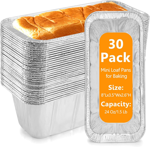 Mini Padelle 1Lb Confezione da 30,Lamina di Alluminio Resistente Monouso Pane Teglia - Foto 10 di 12