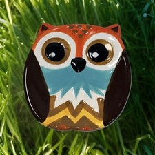 Groovy 8  Ceramic Owl Shaped Plate Super Cute 