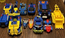 Paw Patrol Spin Master Lot of Vehicles Copter Truck Boat Cycle Transforming