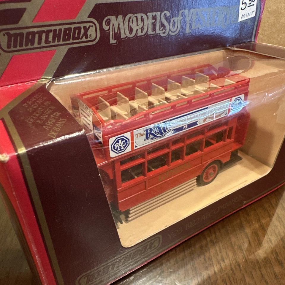 Matchbox Models of Yesteryear Y23 1922 Aecomnibus RAC New In Box Fast Shipping  - Image 3 of 4