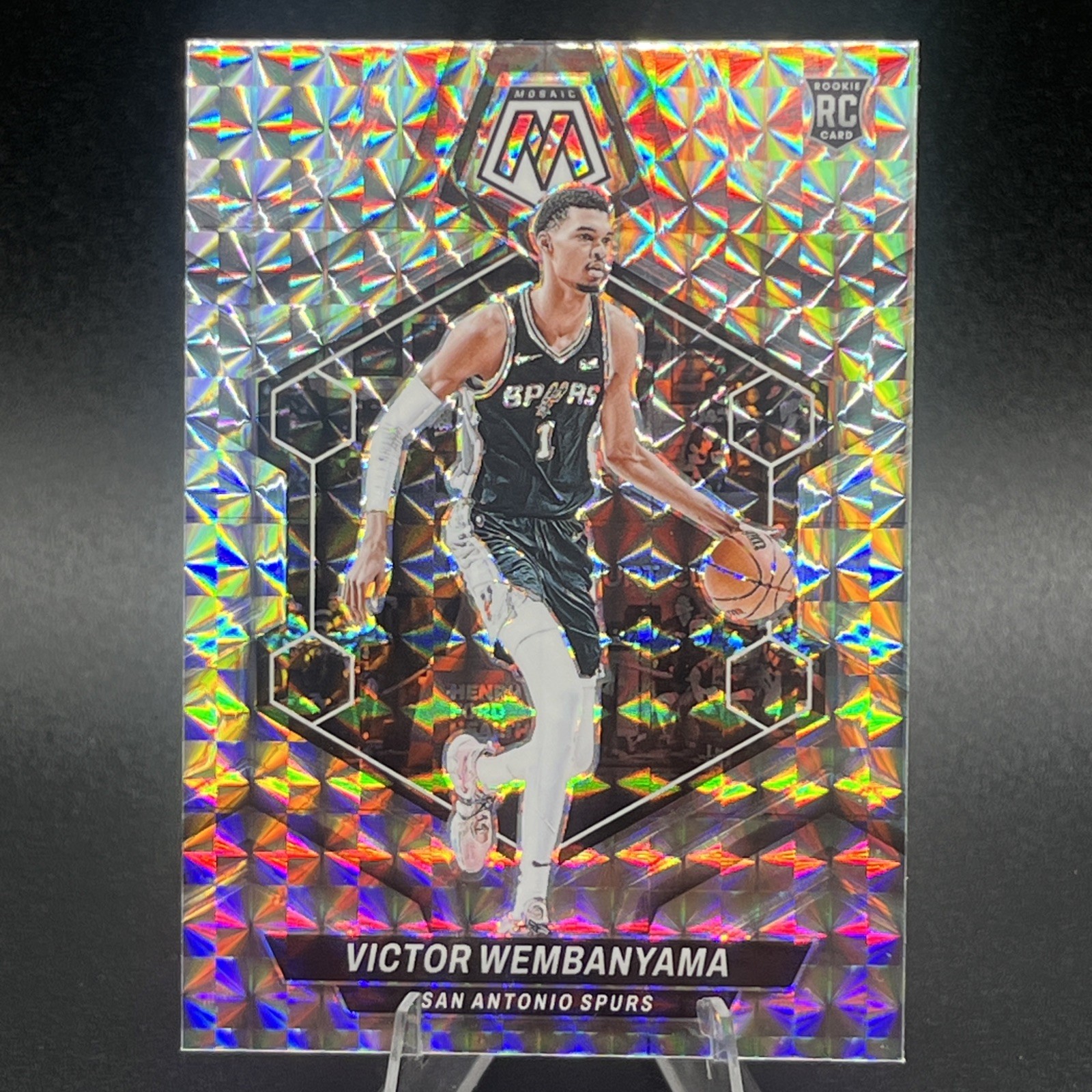 Victor Wembanyama 2023-24 Panini Mosaic Silver Mosaic Prizm (RC) #238 Spurs