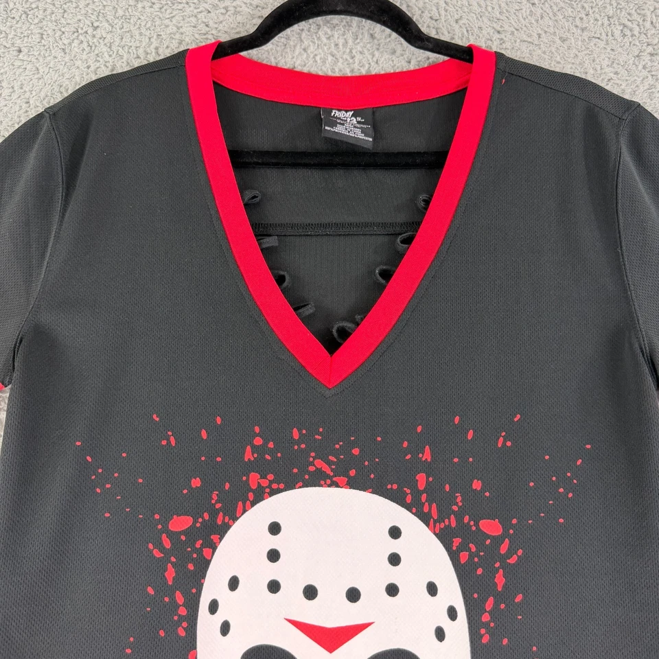 Disfraz Friday the 13th Mini Vestido Mujer Mediano Rojo Negro Máscara Jason Vorhees Foto 2 de 4