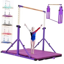  4FT/Gymnastic Bar Set Gymnastics Kip Bar with 5 Ft 5FT Purple Bar With Mat