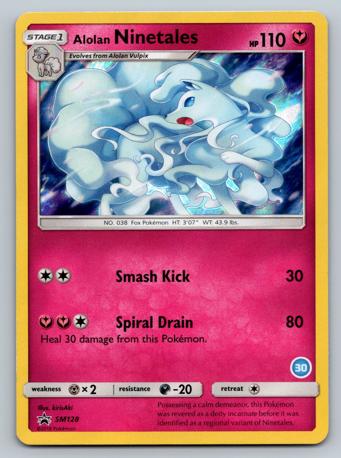 Pokemon TCG Alolan Ninetales SM128/248 SM Black Star Promos Holo LP