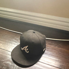 New Era Atlanta Braves Black Snapback Hat, Ad...