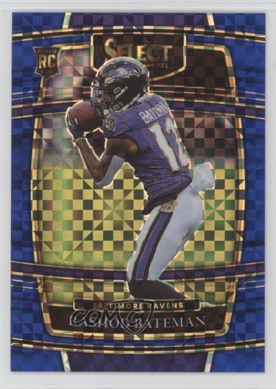 2021 Panini Select Concourse Blue Prizm 143/199 Rashod Bateman #55 s3g