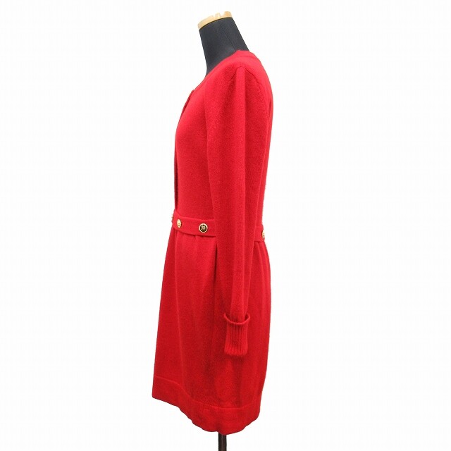 Beauty Vintage CHANEL Quattro Clover Gold button Cashmere 100 