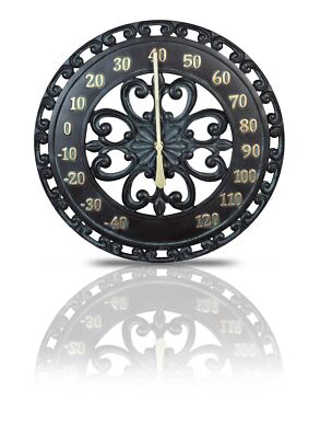 verdigris garden thermometer