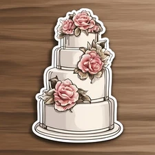 Wedding Cake Sticker 3”x2”
