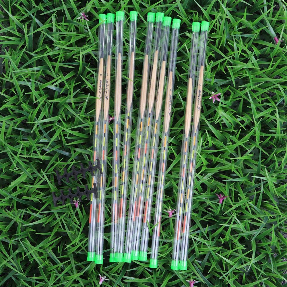 10pcs Fishing Tackle Floats Wood Bobber Floating Vertical Buoy Fish Accessories eBay