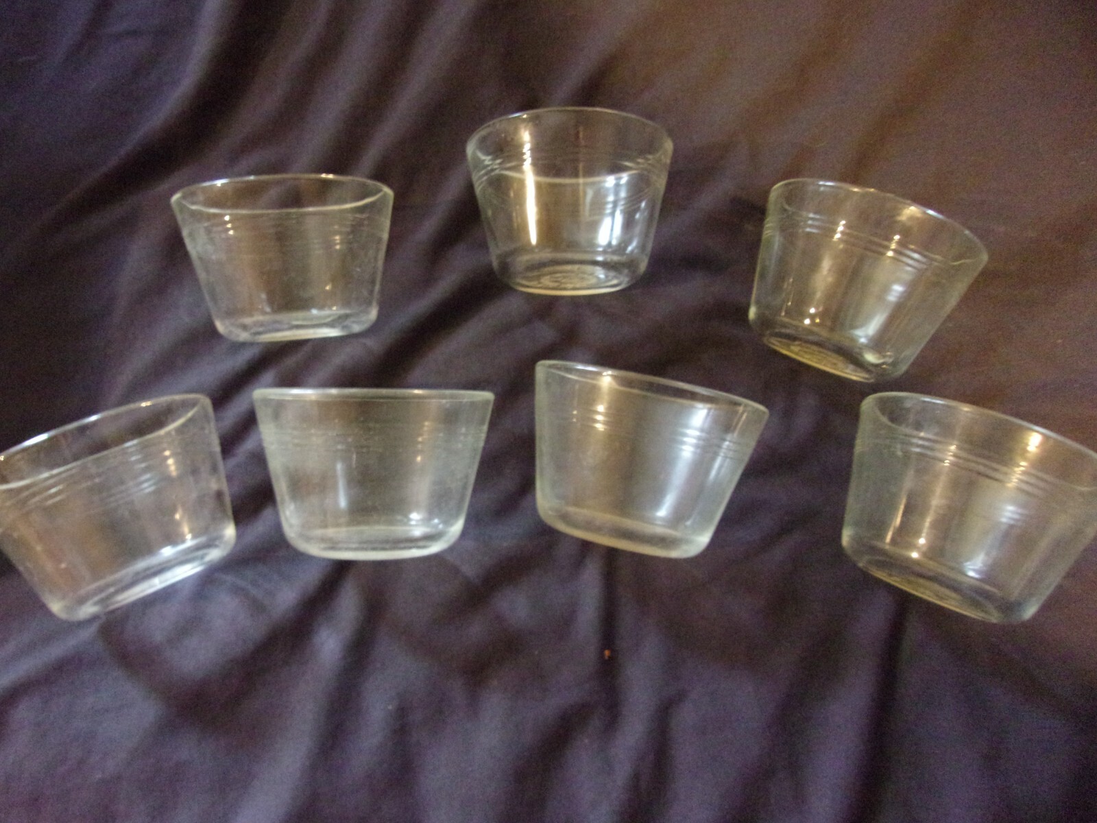 7 VTG Pyrex Glass Ramekin Dessert Custard 5 1/2oz Cups, 3 Rings Smooth Edge VGUC eBay