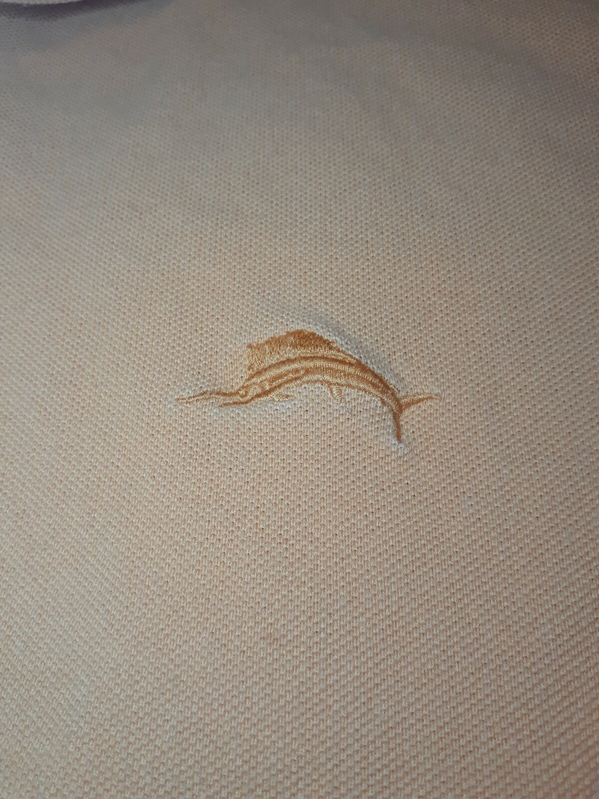 Tommy Bahama Mens Large Polo Swordfish Logo Orange Embroidered Marlin