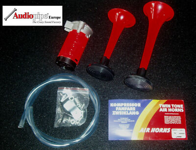 2 Klang Fanfare Druckluft Horn Hupe mit Zulassung ** sehr laut **